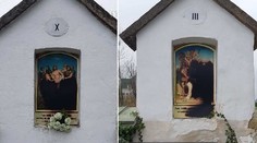 Křížovou cestu na hřbitově poničili vandalové! Malby zastříkali sprejem