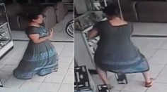 Kuriózní krádež: Zlodějka si nacpala televizor mezi nohy! VIDEO