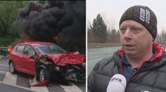 Hrdina silnic: Riskoval život, aby vytáhl muže z hořícího auta!