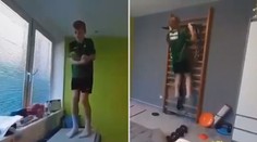 Borec na konec: Jedenáctiletý Tonda si doma postavil vlastní tělocvičnu