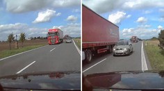 Řidička nebezpečně předjížděla! Muže to mohlo stát život. VIDEO!