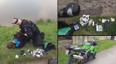 VIDEO: Motorkář se honil s policií, pak skočil do Labe a chtěl uplavat