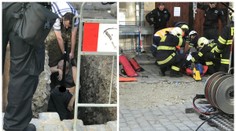 Muž spadl dvakrát do stejného výkopu, propíchl si nohu trubkou
