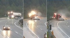 Cisterna po nehodě u Lublaně spadla z 20 metrů, řidič neměl šanci přežít!