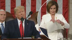 Trump nepodal ruku šéfce sněmovny. Ta zase roztrhala jeho projev