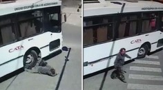 Cyklistu srazil a přejel autobus. Neuvěříte, co se stalo potom