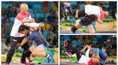 Podivná oslava zlata: Zápasnice praštila s trenérem o zem!