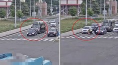 VIDEO: Na křižovatce si to šel vyřídit "ručně"! Zpacifikovali jej strážníci