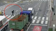 VIDEO: Mladá žena přebíhala silnici. Vlétla přímo pod kola dodávce