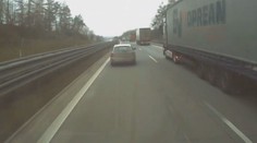VIDEO: Manévry v odstavném pruhu. Řidič předjížděl na D1 jako zběsilý!