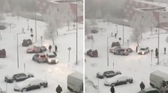 VIDEO: I tohle umí sníh a ledovka! Řidiči ve Zlíně 'hráli s auty kuželky'