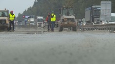 Beton na D1 poničený autem je opravený. Škoda za miliony!