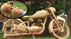 Motorka ze dřeva detailně kopíruje Jawu 250, má ale jednu slabinu!