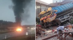 Náklaďák projel zdí přímo na dvůr hotelu! Na místo musel vrtulník