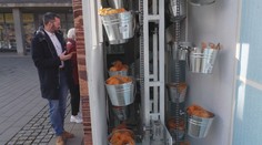 Na náměstí v Brně vyrostl automat na čerstvou zeleninu. Je o ni velký zájem