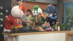 Maskoti baseballového ME to rozjeli ve studiu TV Nova. Pomáhali i s vařením