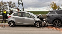 Hromadná nehoda na Pražském okruhu. Srazilo se pět aut, provoz je omezen