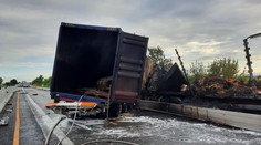 Nehoda dvou kamionů uzavřela dálnici D2. Oba řidiči zemřeli