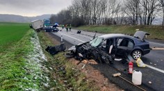 Hromadná nehoda ucpala hlavní tah mezi Čechami a Moravou. Dva lidé se zranili
