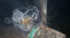 Auto začalo po nárazu do stromu hořet! Uvnitř uhořel řidič!
