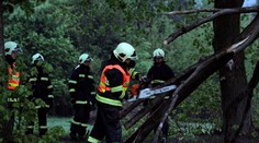 Čechy v noci bičovaly bouřky, na jihu Čech narazil vlak do stromu