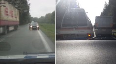 Nebezpečné předjíždění: Sanitka jela přes plnou čáru před horizontem!