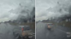 VIDEO: Hasiči jeli k dopravní nehodě, zbrklý řidič je předjel zprava!