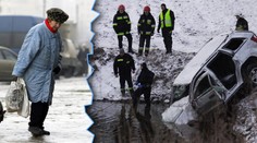 Auto v rybníku, nesjízdné silnice! Počasí dál komplikuje dopravu