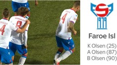 Bizár ve fotbale! Za Faerské ostrovy skórovali tři jmenovci, čtvrtý střídal