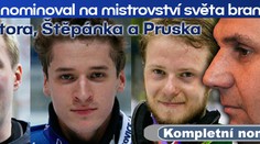 Růžička nominoval na MS brankáře Mensatora, Štěpánka a Pruska