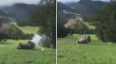 Auto se záchranáři se kutálelo ze svahu, jeden je ve vážném stavu! VIDEO