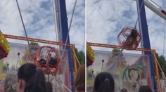 VIDEO: Drama na strakonické pouti. Lano atrakce se utrhlo, koule s lidmi vystřelila