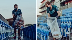 Jezdec Vettel potěšil, po závodě sbíral odpadky po fanoušcích
