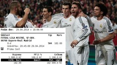Sázkař trefil, že Real rozpráší Bayern 4:0 a vyhrál skoro 200 tisíc