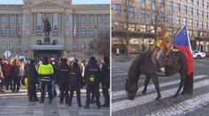 Další demonstrace v Praze! Na Václavském náměstí protestovaly stovky lidí