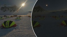 Velkolepá podívaná! Úplně zatmění Slunce z Antarktidy odkrylo sluneční korónu