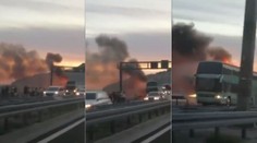 Horor na cestě z Chorvatska! Na dálnici shořel český autobus