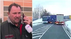 "Div jsem nesjel ze srázu!" Školní autobus minul kamion o zrcátka