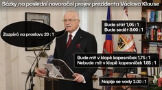 Vsaďte si na Klausův novoroční projev. Když zazpívá, získáte dvacetinásobek
