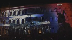 Videomapping v centru Prahy před 17. listopadem