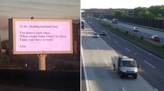 Drsný vzkaz: Žena odkopla nevěrného manžela přes billboard!