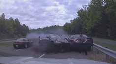 Děsivé záběry: Mladík ve dvoustovce nezvládl sportovní BMW. Málem zabil policistu