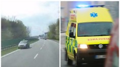 Sanitka jela za pacientem, ohrozil ji taxík jedoucí v protisměru!