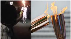 VIDEO: Japonka se snažila uhasit olympijský oheň vodní pistolkou