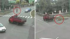 ŠÍLENÉ VIDEO: Auto nedalo přednost a smetlo cyklistu!