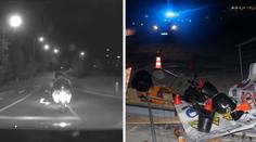 VIDEO: Motorkář bez papírů ujížděl policii! Na rozkopané silnici boural