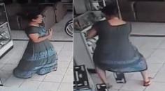 Kuriózní krádež: Zlodějka si nacpala televizor mezi nohy! VIDEO