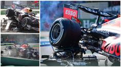 Hamilton s Verstappenem se srazili! Nechybělo moc a Brit přišel o hlavu