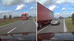 Řidička nebezpečně předjížděla! Muže to mohlo stát život. VIDEO!
