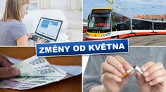 Změny v květnu: Týkají se lidí bez výplat, kuřáků i uživatelů internetu